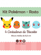 Kit de Cortadores de Biscoito Tema Pokémon - Rosto