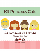Kit de Cortadores de Biscoito Tema Princesas Cute