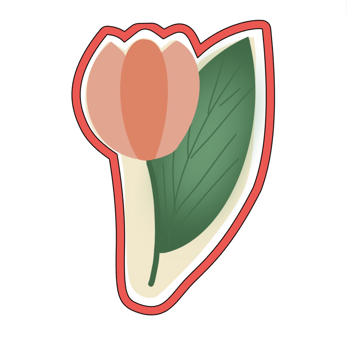 Cortador de Biscoito tulipa com folha mini