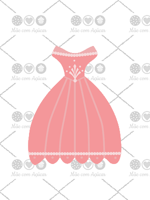 Cortador de Biscoito Vestido de Noiva (Tema Princesa)