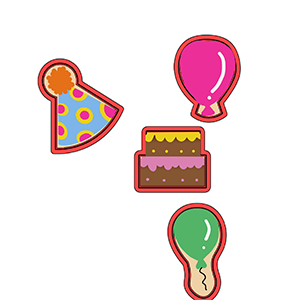 Kit de Cortadores de Biscoito mini Tema Aniversário