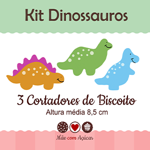 Kit de Cortadores de Biscoito Tema Dinossauro 