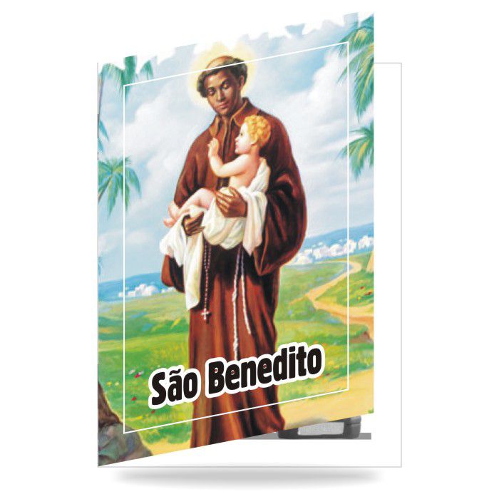 Folheto São Benedito personalizado. c/ 50un
