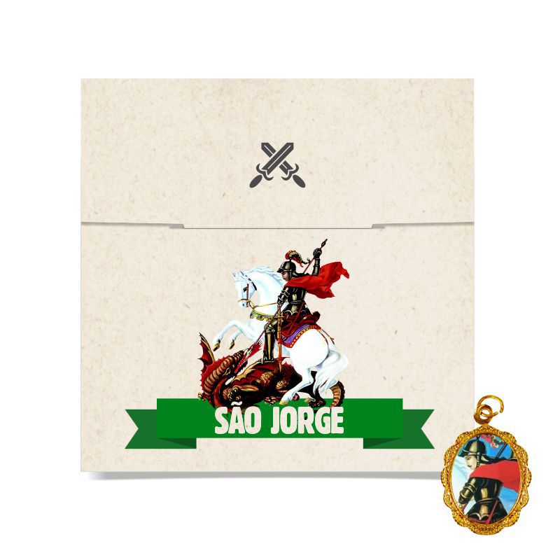 São Jorge | Cartela person. + medalhinha. C/ 30un