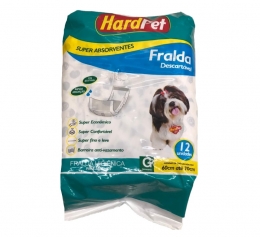 Fralda Higiênica Hard Pet Para Cães Machos 12 Unidades - Tamanho G