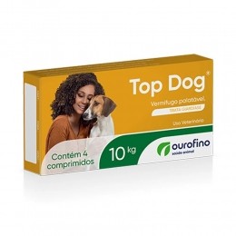 Vermífugo Top Dog Ourofino Cães Até 10 Kg Com 4 Comprimidos