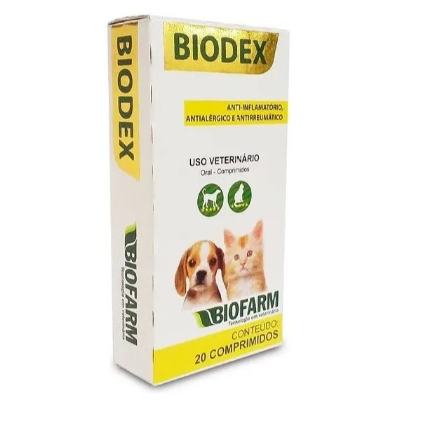 Biodex Biofarm Anti Inflamatorio Para Cães e Gatos 20 Comp.