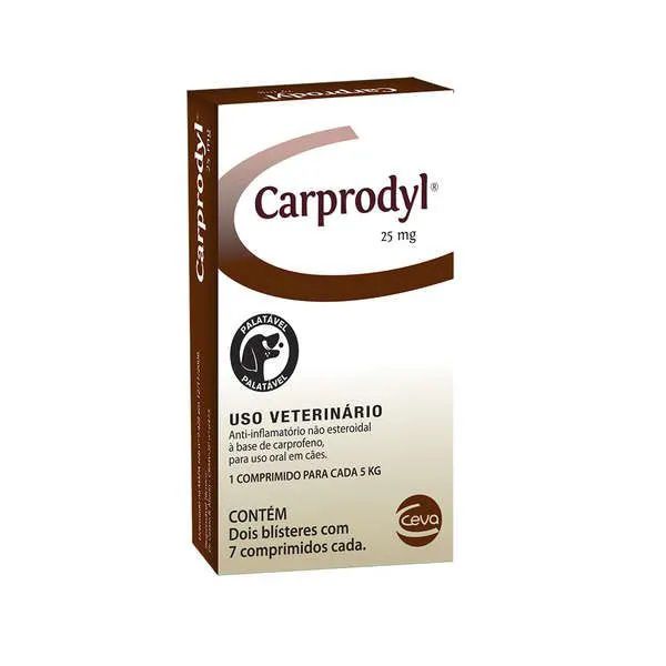 Carprodyl 25mg 14 comp Ceva Anti-Inflamatório Cães