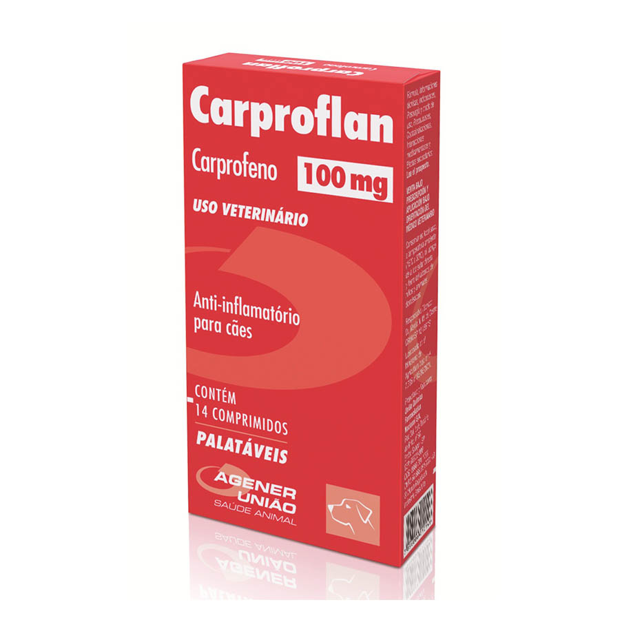 Carproflan 100mg Anti-Inflamatório Cães 14 Comprimidos