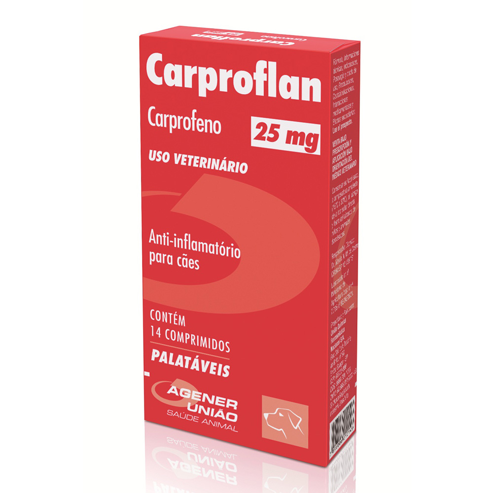 Carproflan 25mg Anti-Inflamatório Cães 14 Comprimidos