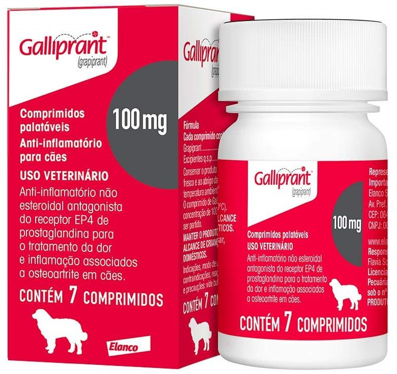 Galliprant 100mg Anti-Inflamatório Para Cães 7 Comprimidos