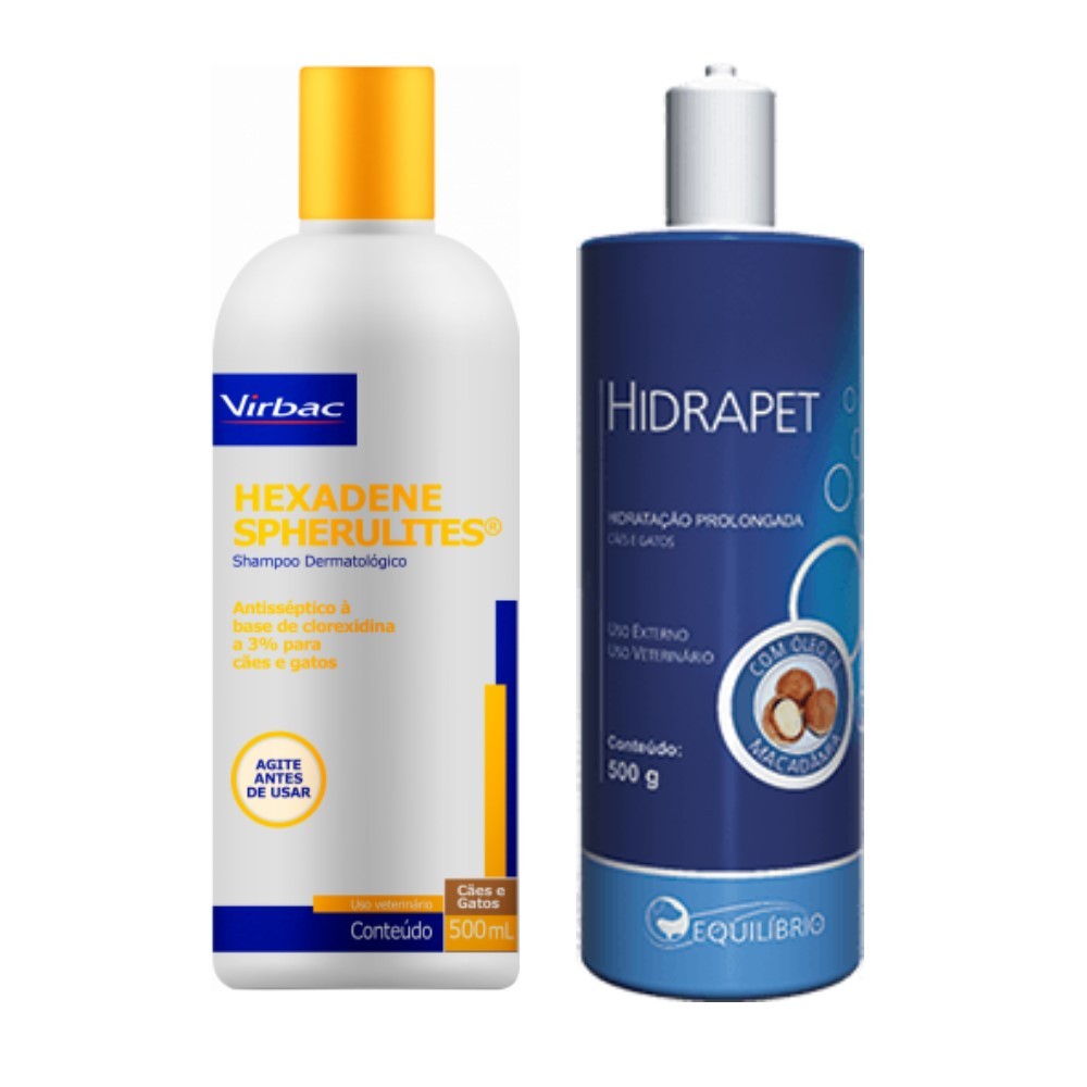 Kit Shampoo Hexadene Spherulites 500ml + Hidrapet Creme 500g