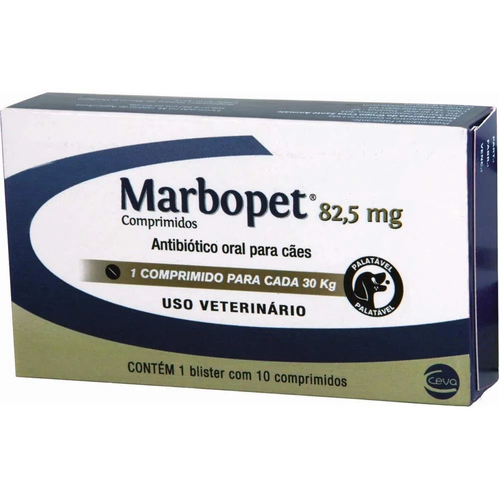 Marbopet 82,5mg Antibiotico Para Cães 10Comp.