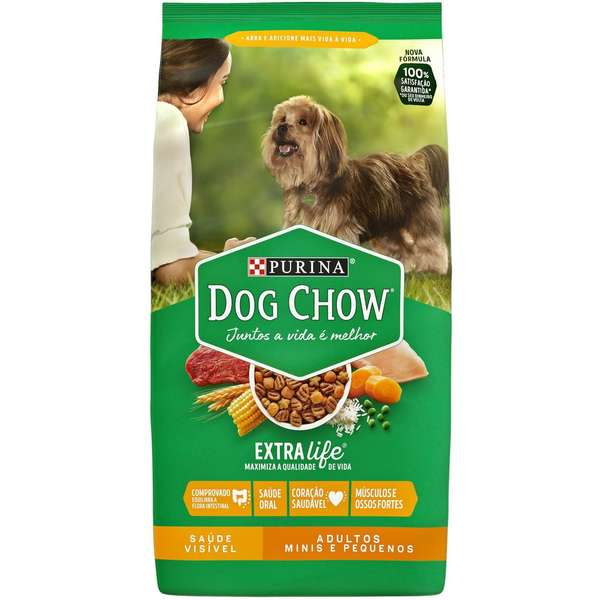 Ração Dog Chow Saúde Visível para Cães Adultos Raças Minis e Pequenas - 3 Kg