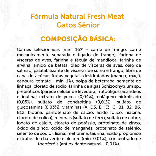 Ração Formula Natural Fresh Meat Sênior para Gatos - 1 Kg