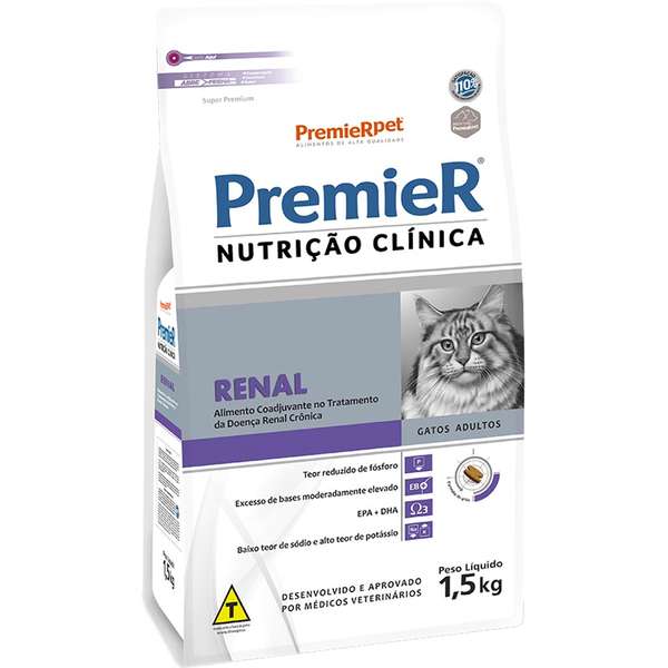 Ração Premier Nutrição Clínica Renal para Gatos - 1,5 Kg