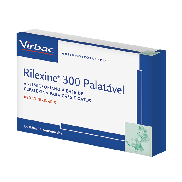 Rilexine 300 Palatável Virbac Antibiótico Cães e Gatos 140Comp.
