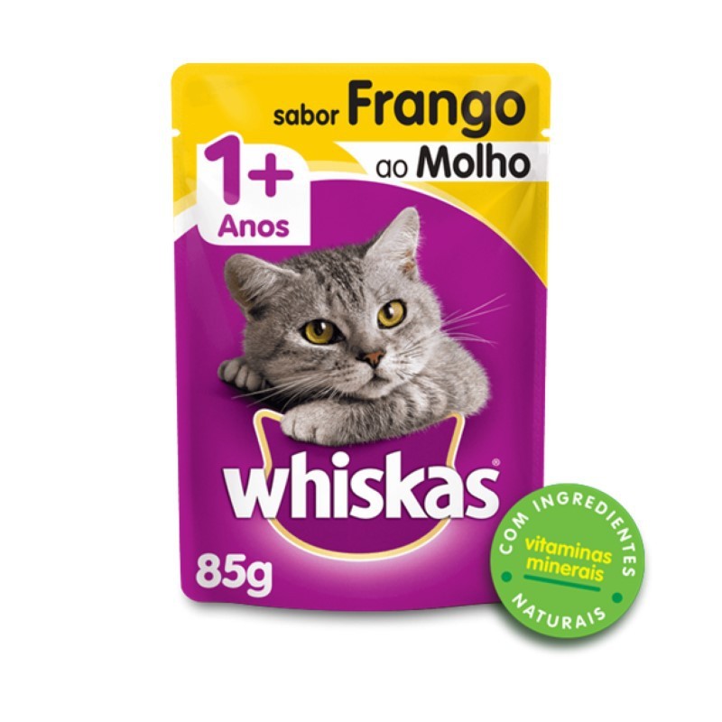 Sache Whiskas 1+ Adulto Frango ao Molho 85g