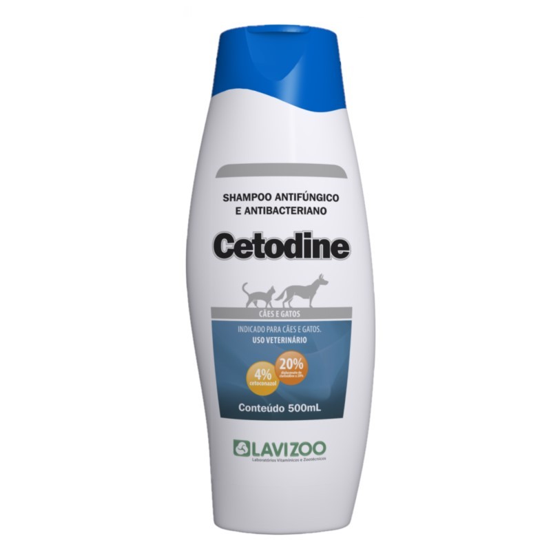 Shampoo Cetodine Antibacteriano Lavizoo 500ml