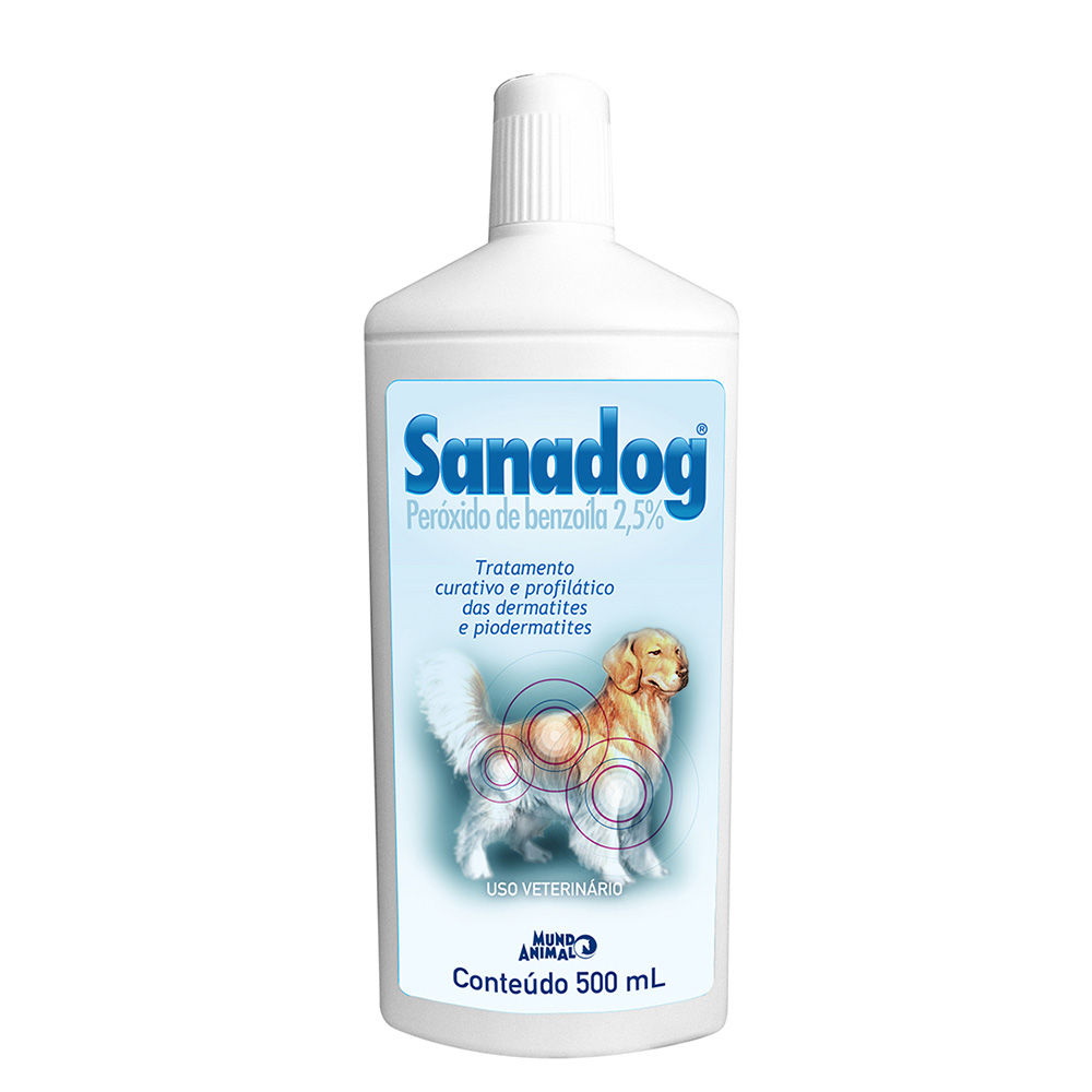 Shampoo Sanadog Peróxido Benzoíla 2,5% 500ml