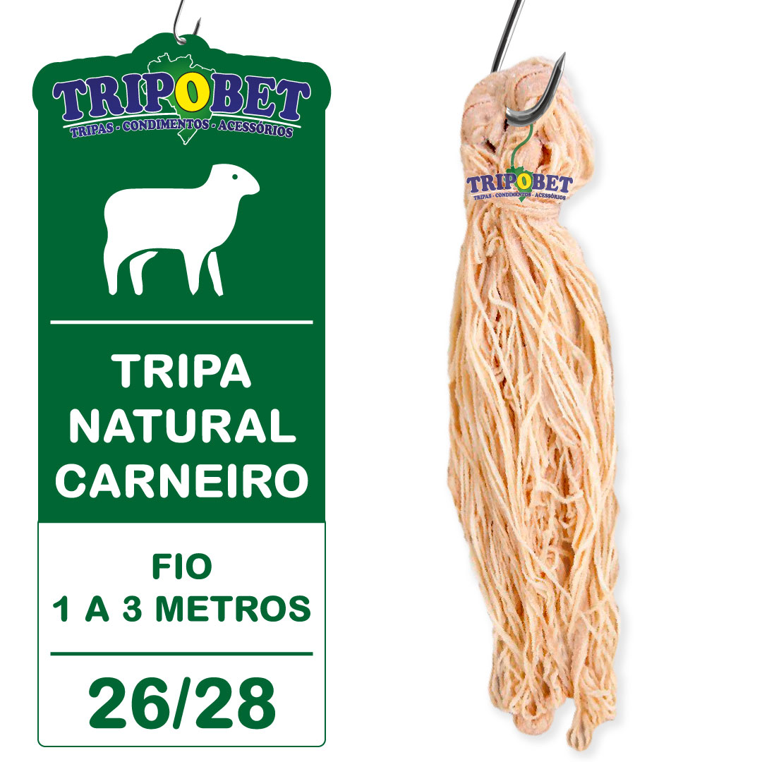 Tripa Natural Carneiro Fio 1 a 3 Metros 26/28