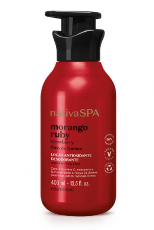 Loção Antioxidante Desodorante Corporal Nativa SPA Morango Ruby 400ml