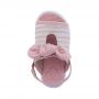 Sandália feminina bebê Molekinha 2717.102 rosa elástico laço