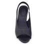 Sapato Slingback Usaflex Y8214001 salto médio preto elástico