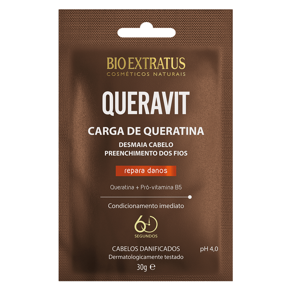 Carga de Queratina Queravit Desmaia Cabelo Bio Extratus 30g - Foto 0