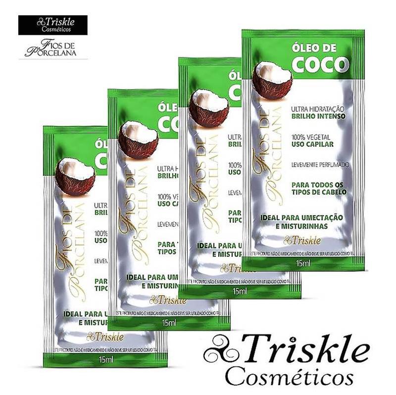 Kit com 4 Saches de Òleo De Coco Ultra Hidratação Triskle 15ml