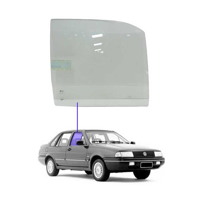 Vidro Porta Dianteira Direita Volkswagen Santana 1983 a 1997 / Ford Versailles 1983 a 1997 / Ford Royale 1992 a 1998 Glasstech