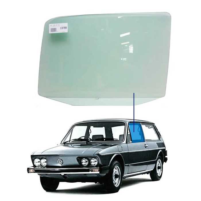Vidro Porta Dianteira Esquerda Volkswagen Brasília 1968 a 1992 Vetroex