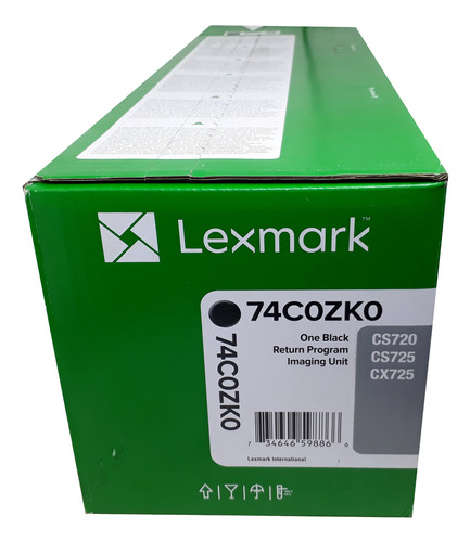 CILINDRO ORIGINAL LEXMARK CX725 PRETO 74C0ZK0 (Ref. 74C0ZK0) - Foto 0