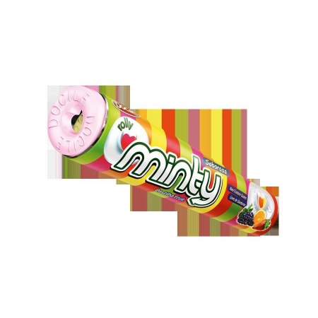 PASTILHA MINTY ROLLY FRUIT 16 UNIDADES - DOCILE