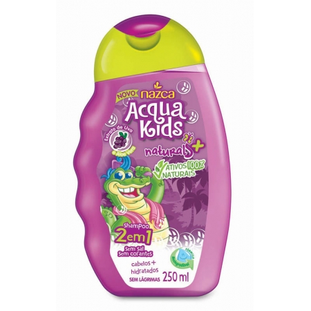 Shampoo Infantil Acqua Kids 2em1 Uva Aloe Vera 250ml -nazca