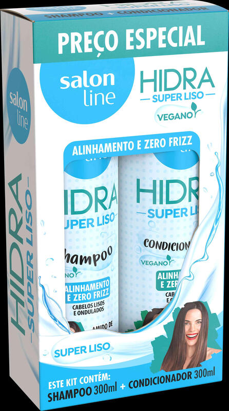 Shampoo + Condicionador Hidra Super Liso 300ml - Salon Line
