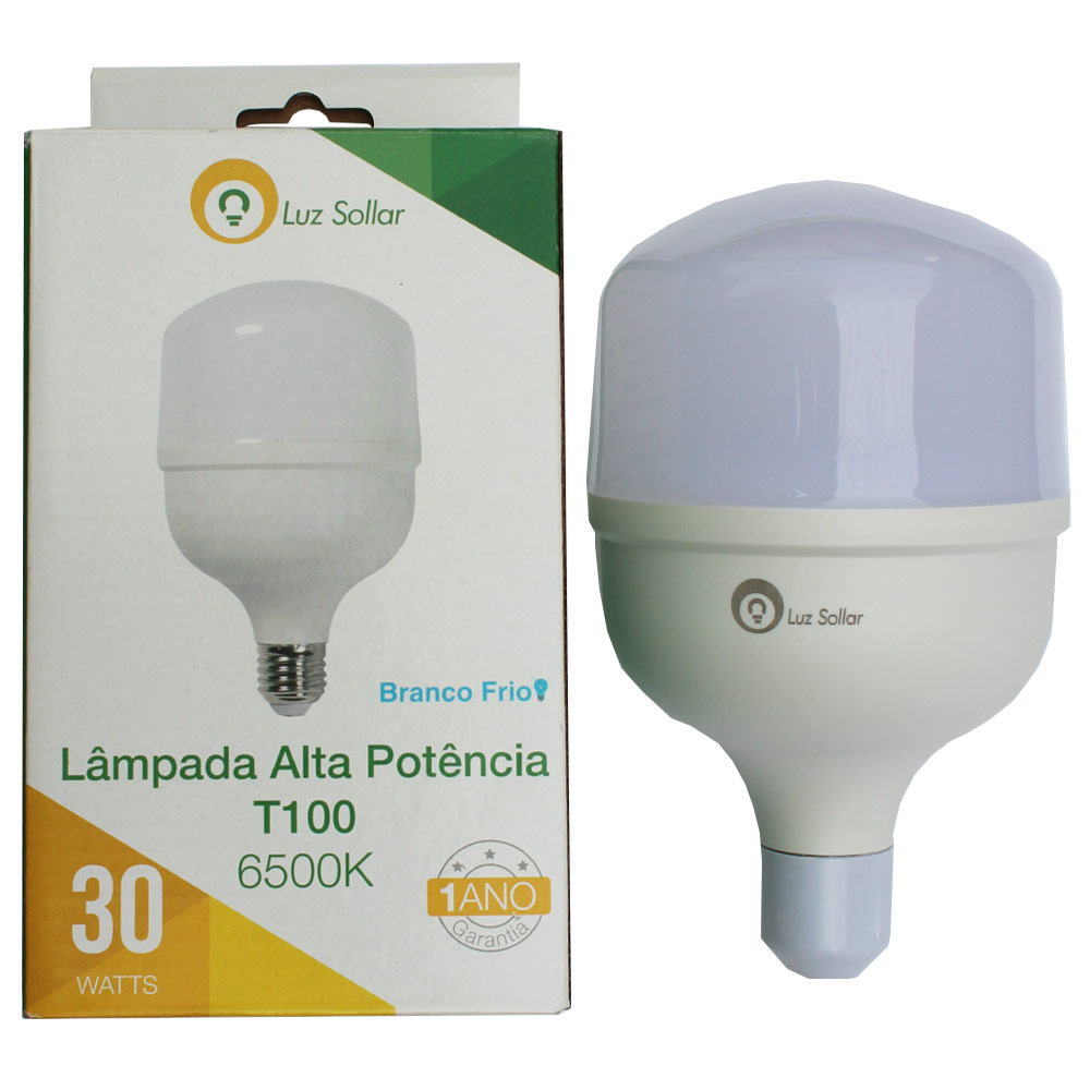 Lâmpada LED Bulbo 30W T100 - Branco Frio 6500K - Luz Sollar
