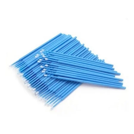 Micro bastão (microbrush) 2,5mm Azul aplicador para cílios e sobrancelhas 100un