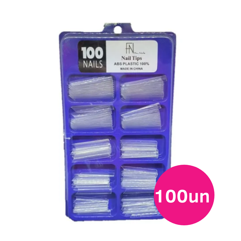 Tips de unha Fan Nails sorriso transparente - Caixa com 100un