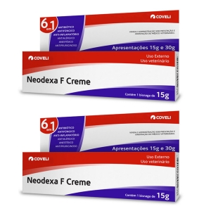 Kit 2 Unidades Antibiótico Neodexa F Creme 15g - Coveli