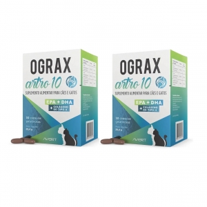 Kit 2 Unidades Suplemento Alimentar para Cães Ograx Artro 10  (30 cápsulas) - Avert