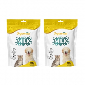 Kit 2 Unidades Suplemento Vitamínico para Cães e Gatos Filhotes Orga Milk 300g - Organnact