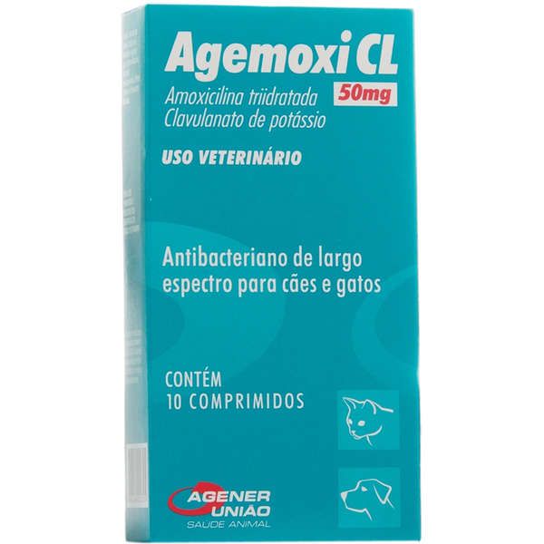Antibiótico para Câes e Gatos Agemoxi 50mg - Agener União