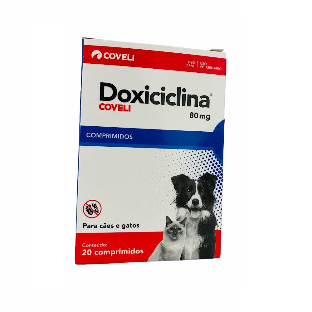 Antibiótico para Cães e Gatos Doxiciclina 80mg - Coveli