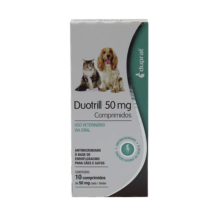 Antimicrobiano para Cães e Gatos DuoTrill 50mg (10 comprimidos) - Duprat