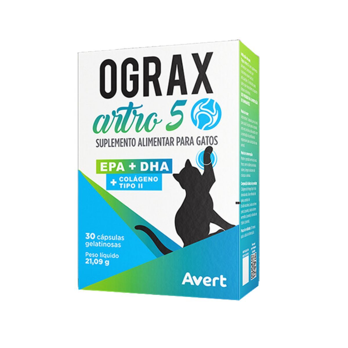 Suplemento Alimentar para Gatos Ograx Artro 5  (30 cápsulas) - Avert