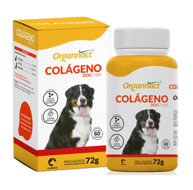 Suplemento para Cães Colágeno Dog Tabs 72g (60 tabletes) - Organnact