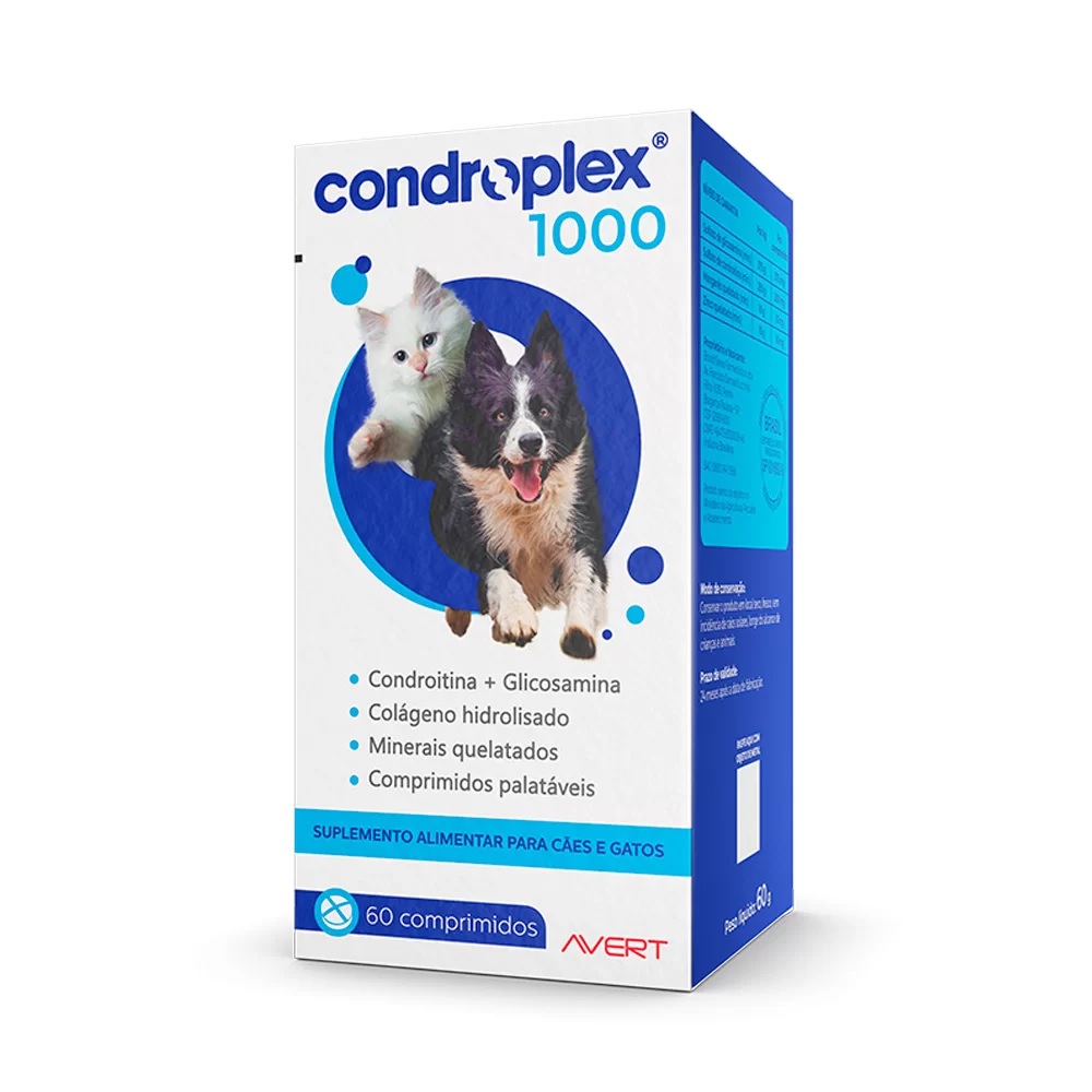 Suplemento para Cães e Gatos Condroplex 1000 (60 Comprimidos) - Avert