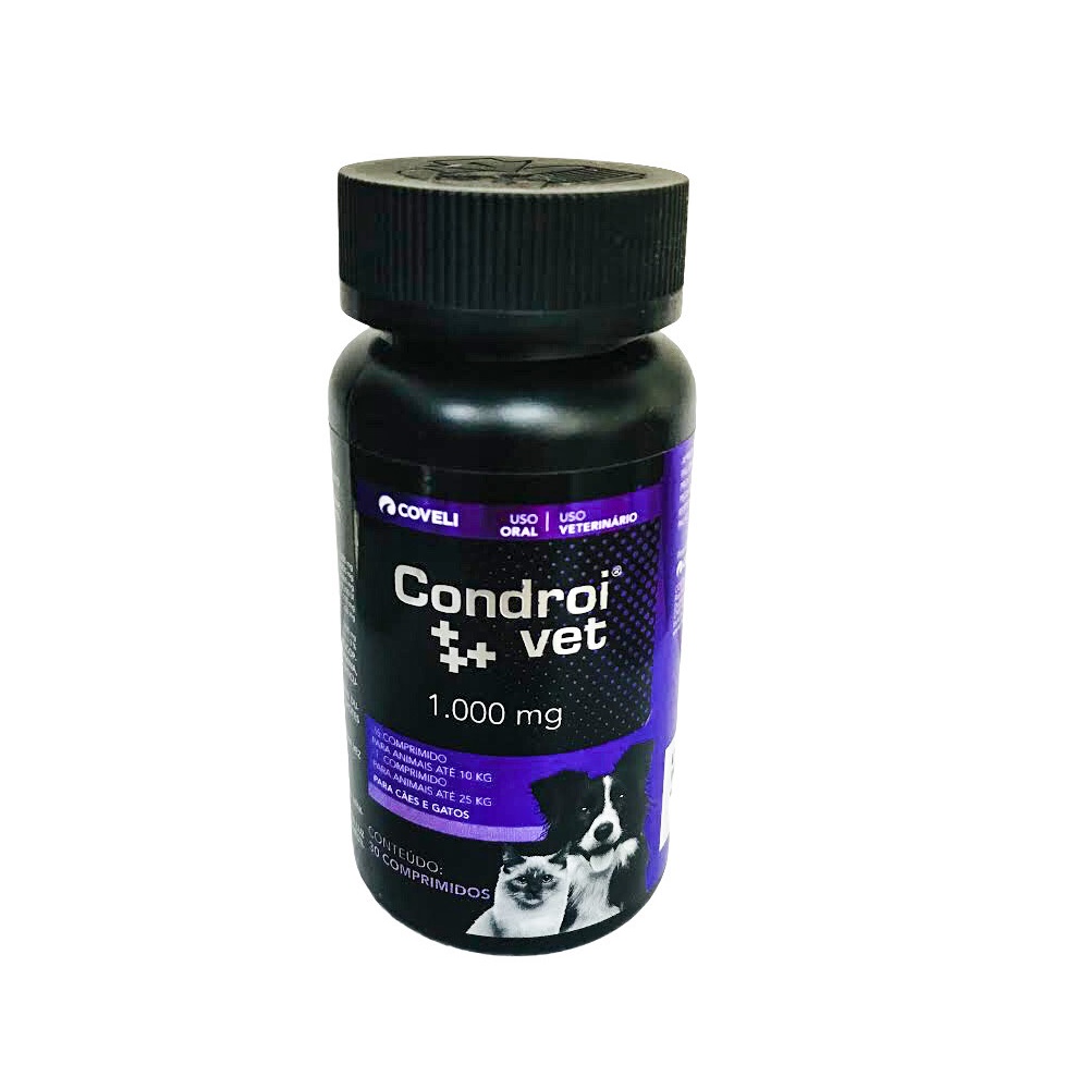 Suplemento VItamínico para Cães e Gatos Condroivet 1000mg (30 Comprimidos) - Coveli