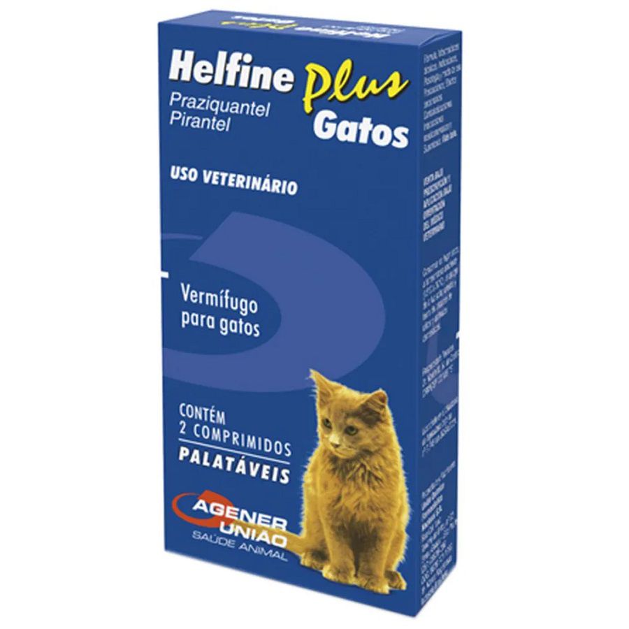 Vermifugo para Gatos Helfine Plus (2 comprimidos) - Agener União